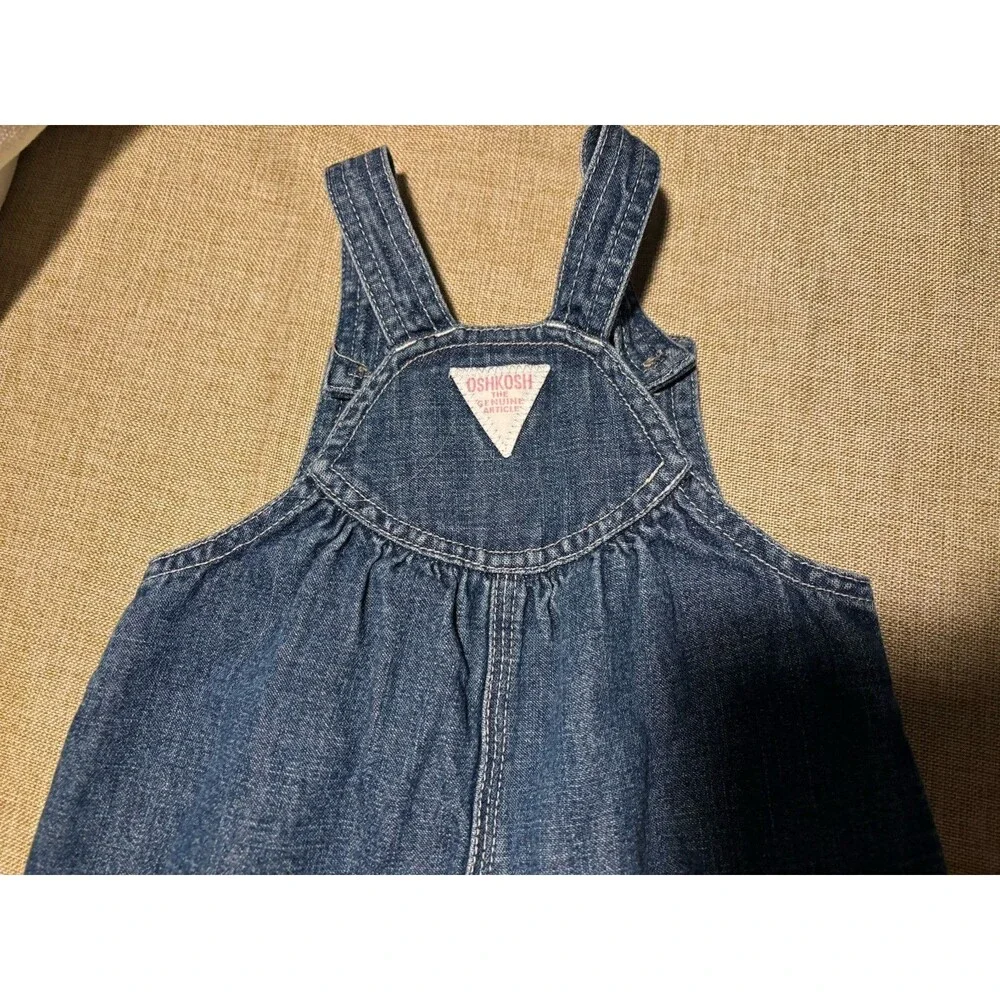 Vintage Oshkosh Bibs Overalls Embroidered FlowerS 3-6 Months